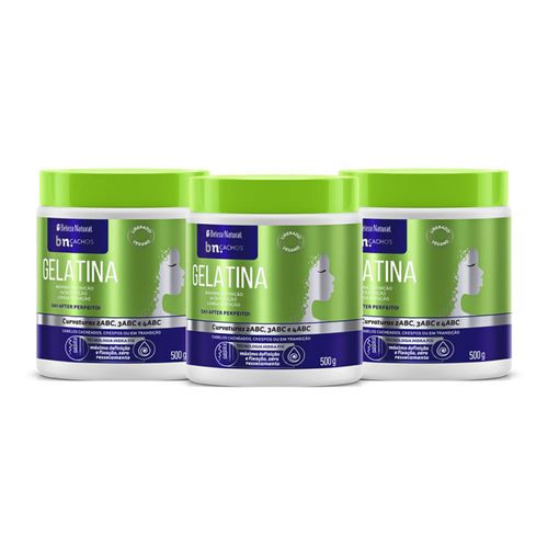 Kit Gelatina Hidra Fix 500g (3 itens) | bn.Cachos Kit Gelatina Hidra Fix 500g (3 itens) | bn.Cachos